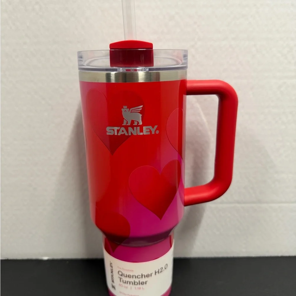 Stanley Red and Pink Heart Quencher Tumbler - Picture 6 of 10
